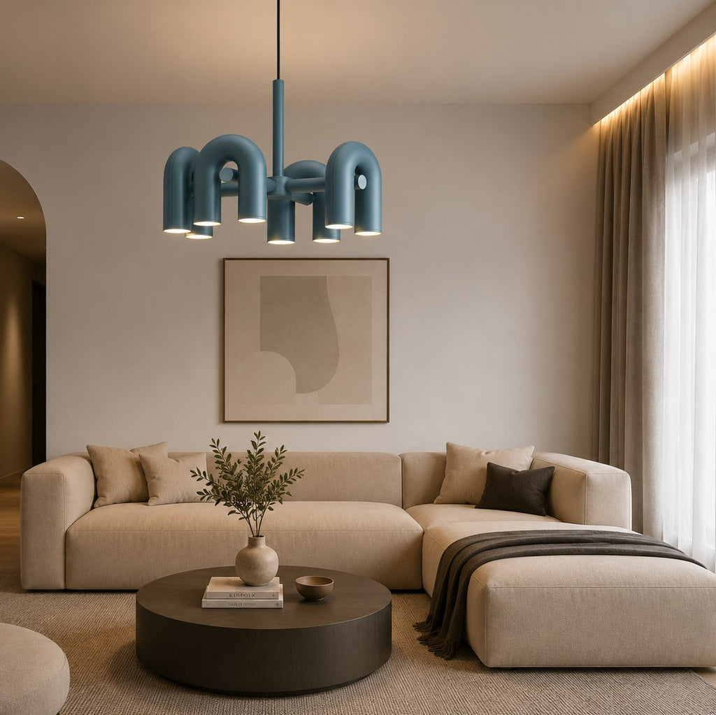 Rotatable U-shaped Pipe Chandelier For Hotel Restaurants Living Rooms And Bedrooms