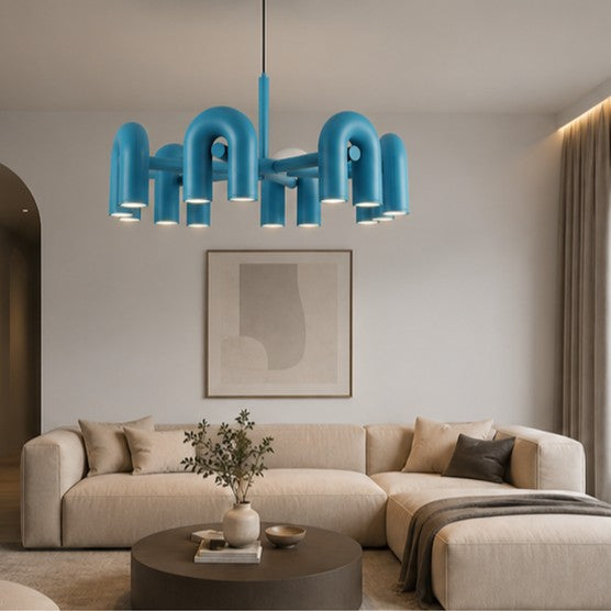 Rotatable U-shaped Pipe Chandelier For Hotel Restaurants Living Rooms And Bedrooms