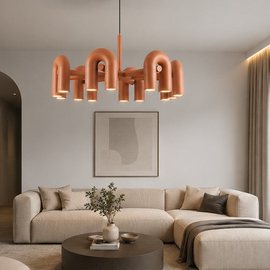 Rotatable U-shaped Pipe Chandelier For Hotel Restaurants Living Rooms And Bedrooms
