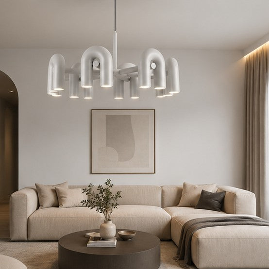 Rotatable U-shaped Pipe Chandelier For Hotel Restaurants Living Rooms And Bedrooms
