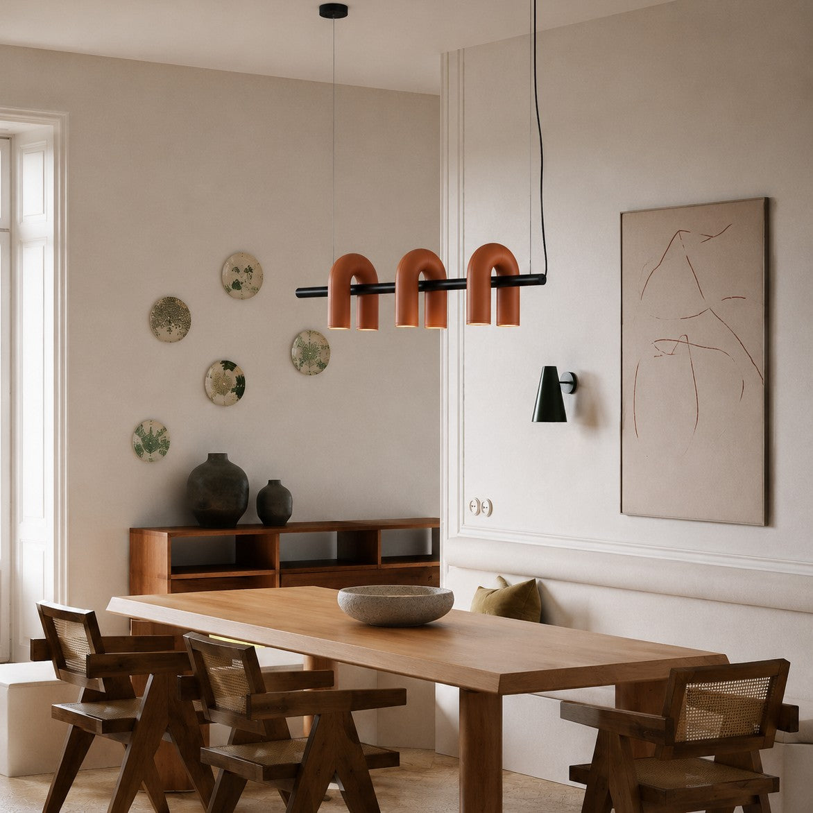 Rotatable U-shaped Pipe Chandelier For Hotel Restaurants Living Rooms And Bedrooms