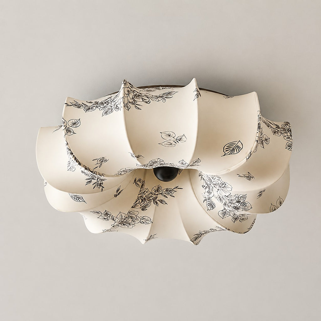 French Retro Bedroom Printed Ceiling Lamp