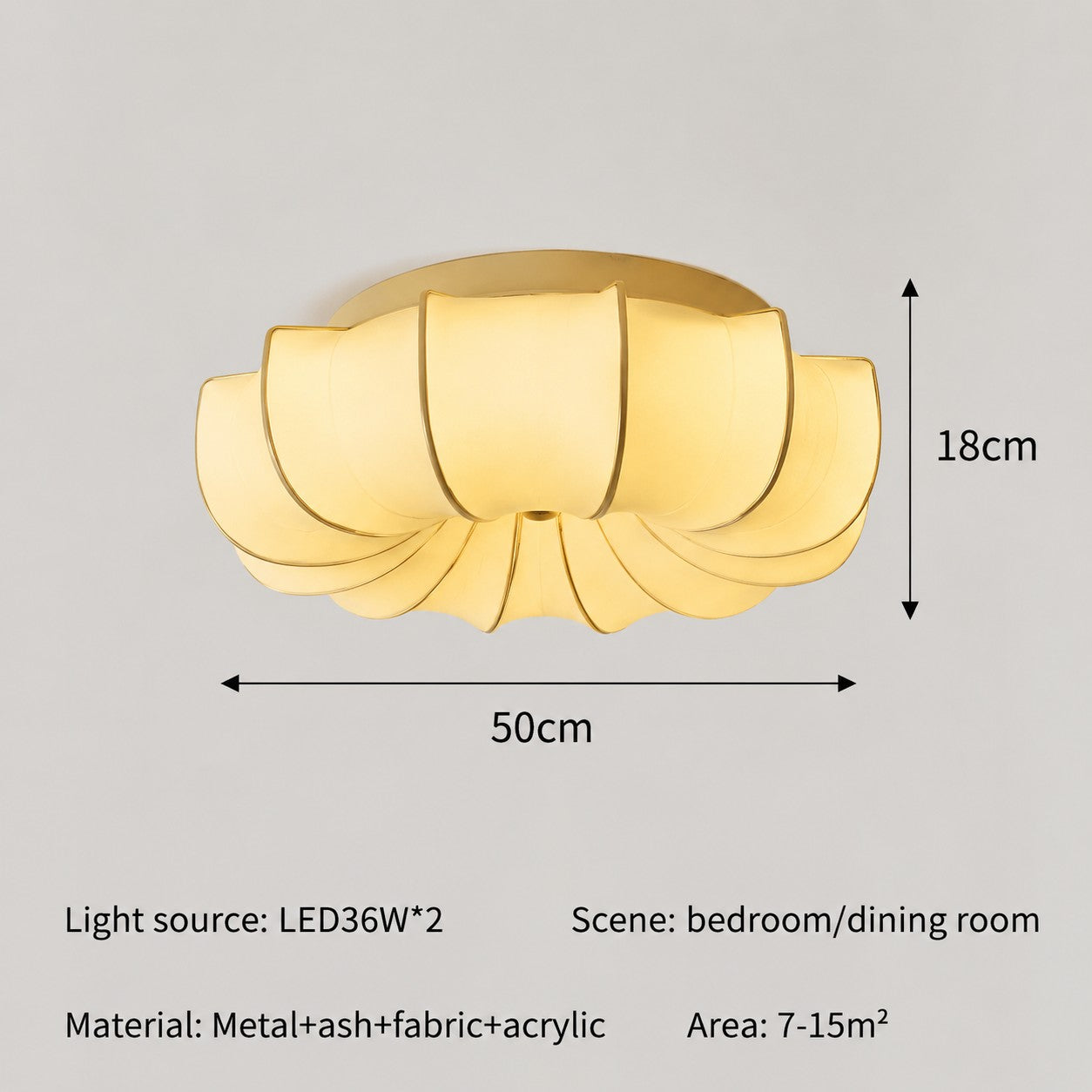 French Retro Bedroom Printed Ceiling Lamp