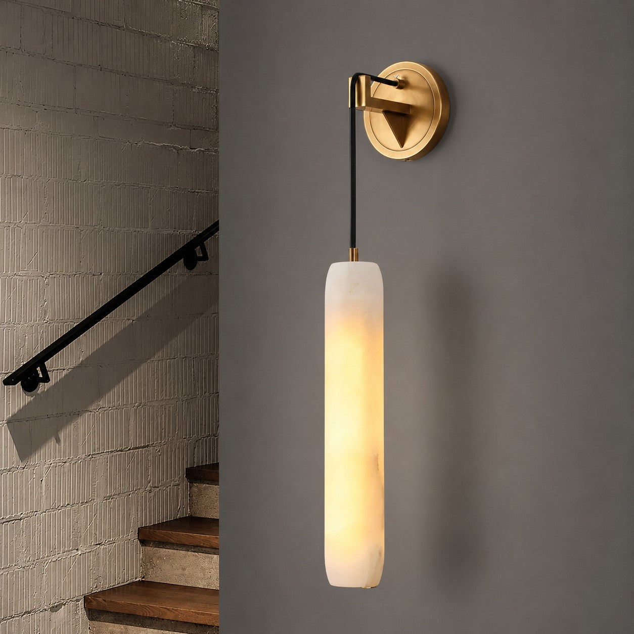 Natural Marble Bedroom Simple Soft Long Strip Suspension Wire Copper Small Droplight