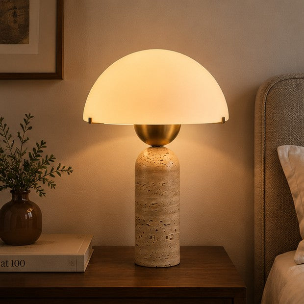 Retro Cloud Cave Stone Table Lamp Glass Living Room Study Bedside Lamp