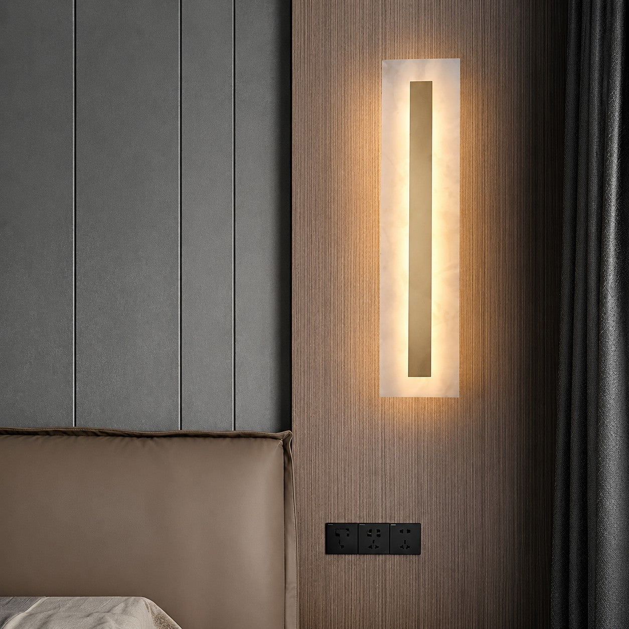 Light Luxury All-copper Marble Background Wall Lamp
