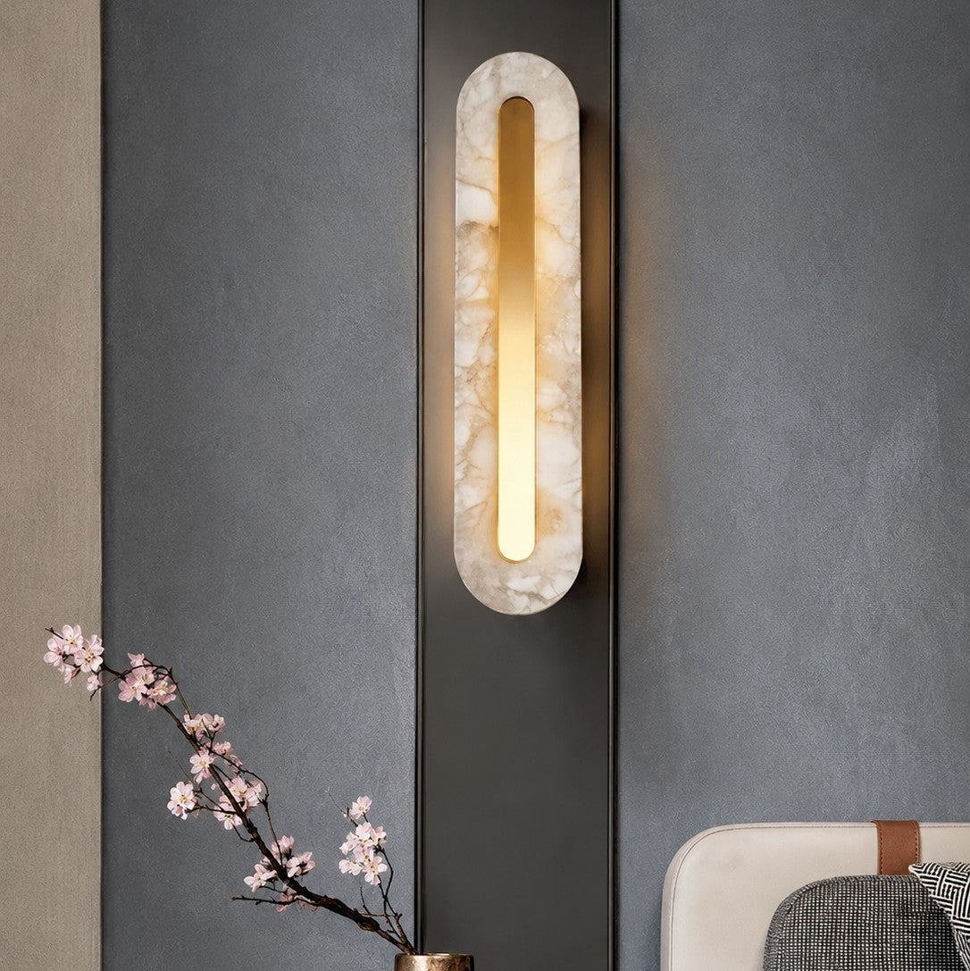 Light Luxury All-copper Marble Background Wall Lamp