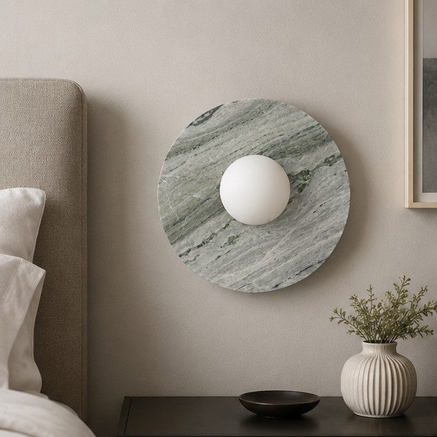 Irish Green Marble French Entry Lux Fengyun Stone Wall Lamp