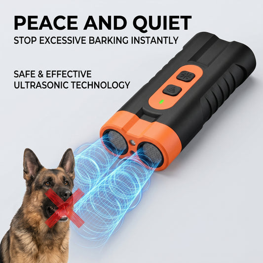 Dual-headed sonic bark suppressor flashlight