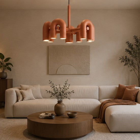 Rotatable U-shaped Pipe Chandelier For Hotel Restaurants Living Rooms And Bedrooms