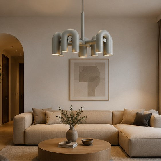 Rotatable U-shaped Pipe Chandelier For Hotel Restaurants Living Rooms And Bedrooms