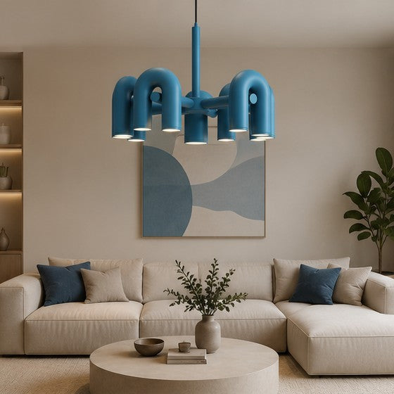 Rotatable U-shaped Pipe Chandelier For Hotel Restaurants Living Rooms And Bedrooms