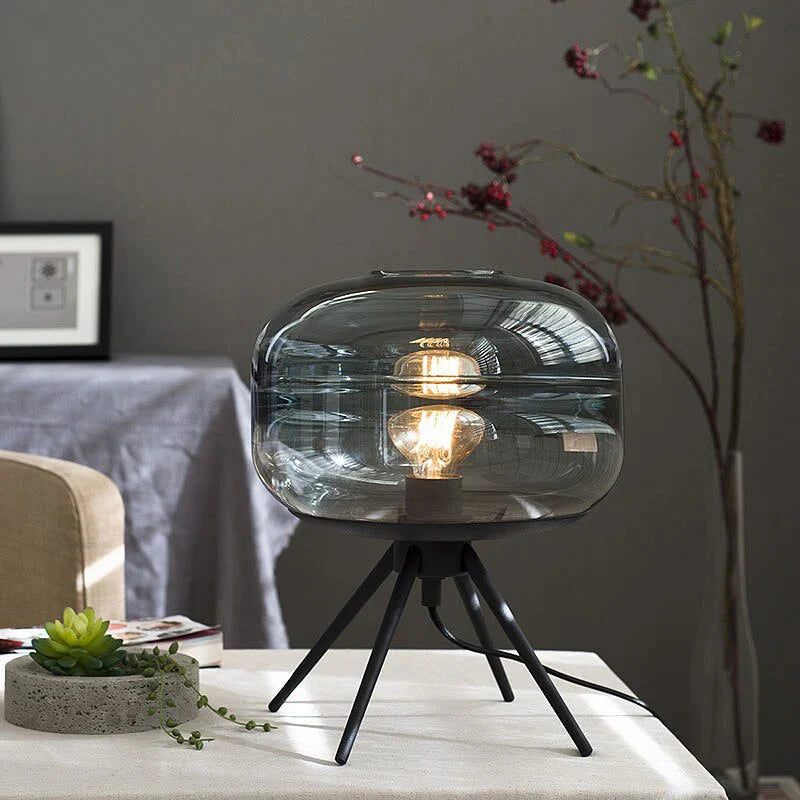 Individual Design Of Industrial Wind Glass Living Room Table Lamp