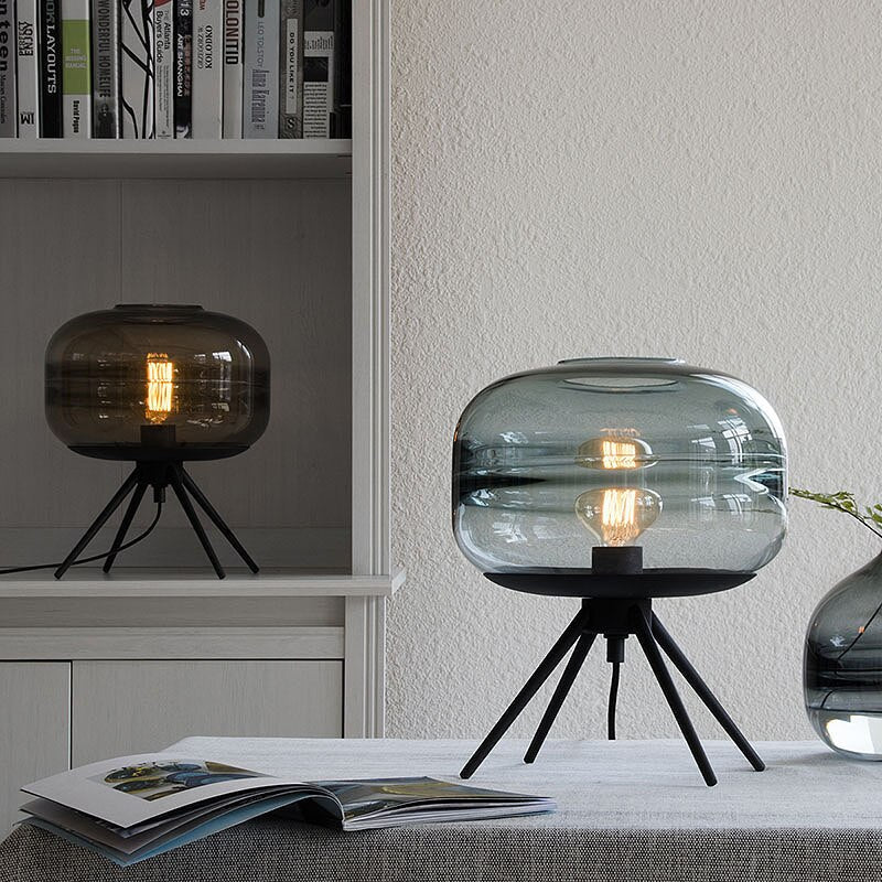 Individual Design Of Industrial Wind Glass Living Room Table Lamp