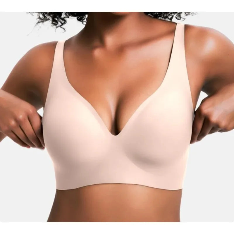 Jelly™ Women’s Wireless Seamless Push-Up Bralette – Deep V Comfortable Everyday Bra