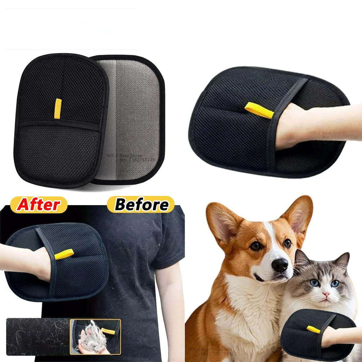 Pet Hair Removal Grooming Gloves