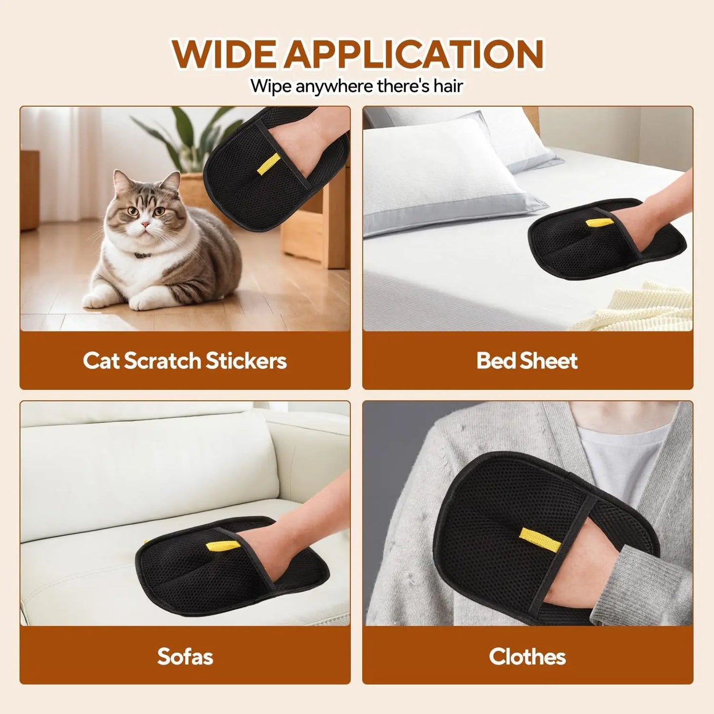 Pet Hair Removal Grooming Gloves