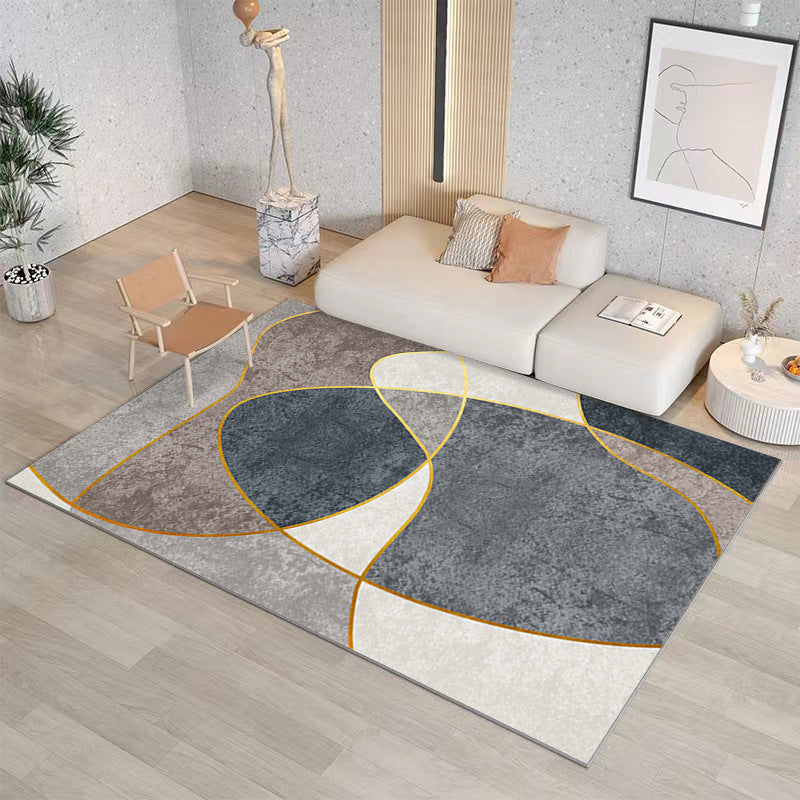 Modern Geometric Stain-Resistant Polyester Carpet