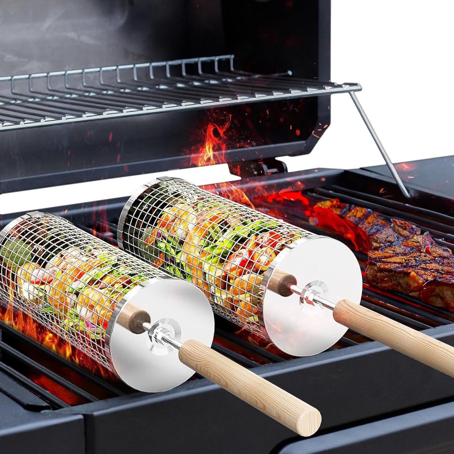 Stainless Steel Portable Barbecue Grill Cylinder