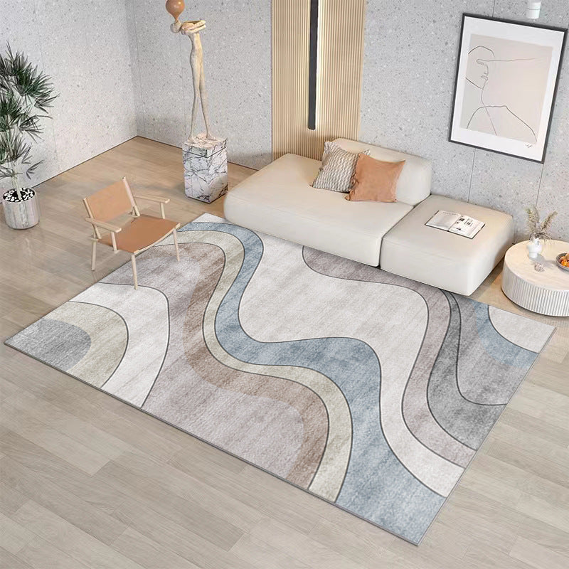 Modern Geometric Stain-Resistant Polyester Carpet