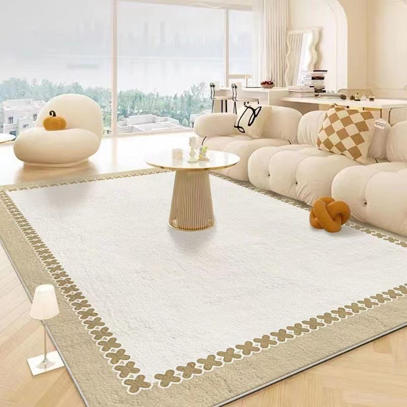 Imitation Cashmere Geometric Cream Style Carpet
