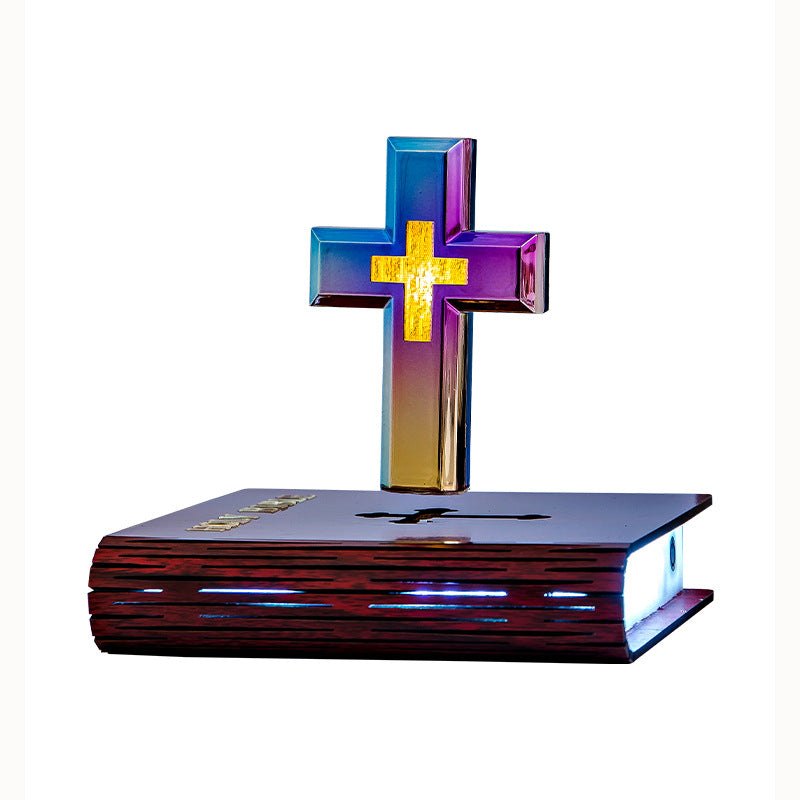 Magnetic levitation cross-shaped table lamp ornament