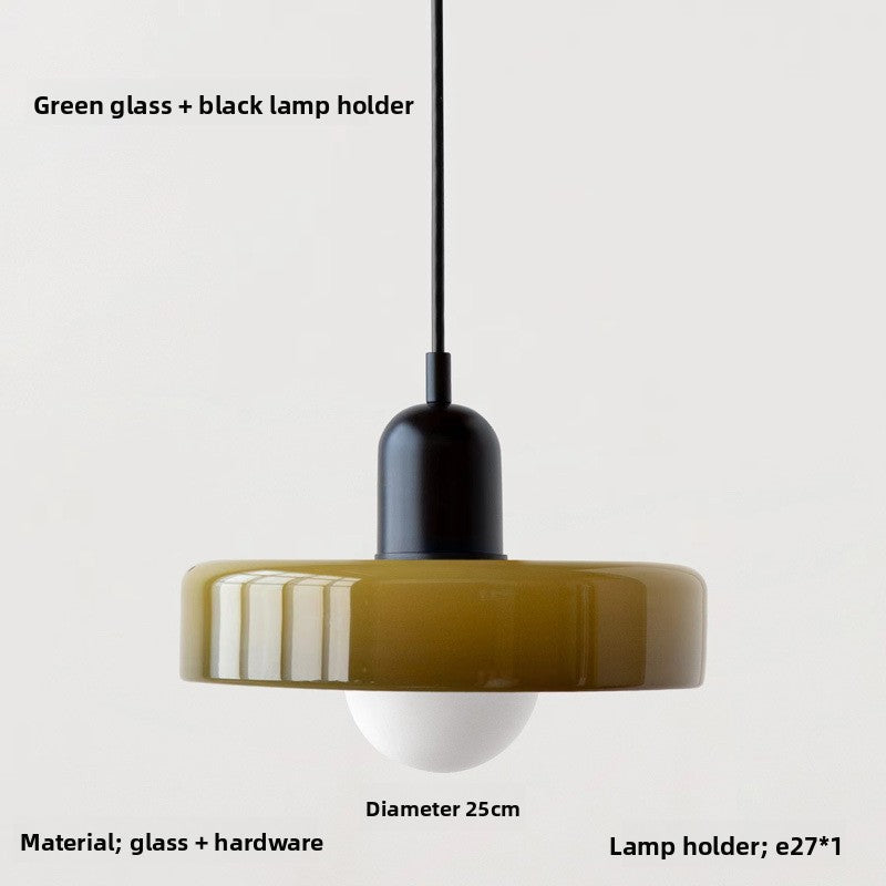 Vintage Glass Pendant Light with Adjustable Hanging Wire