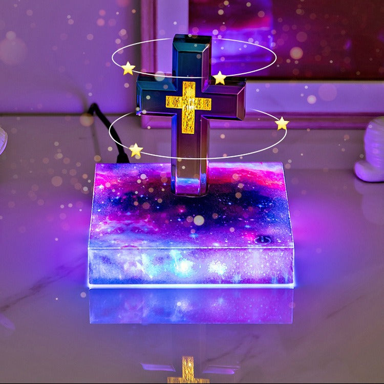Magnetic levitation cross-shaped table lamp ornament