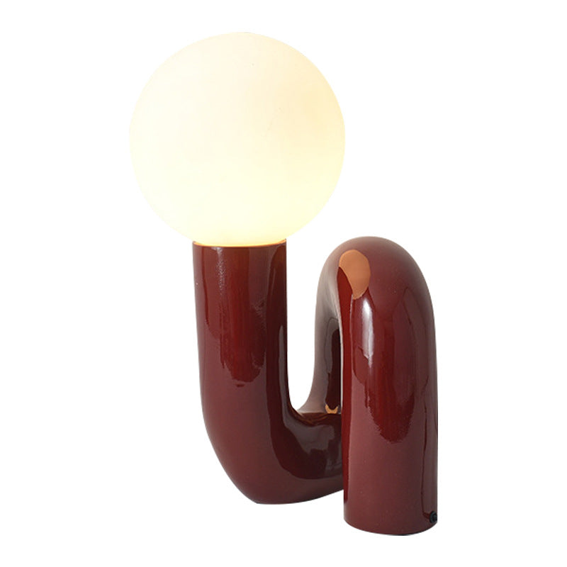 Postmodern Resin and Glass Table Lamp with Three-Color Dimming