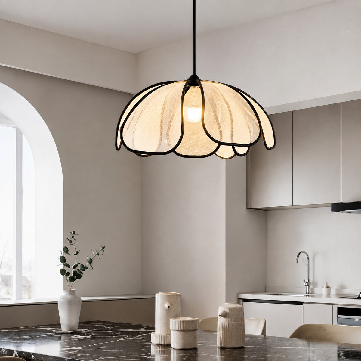 Dining Roomliving Room Cream Style Chandelier Bedroom Petal Lamp