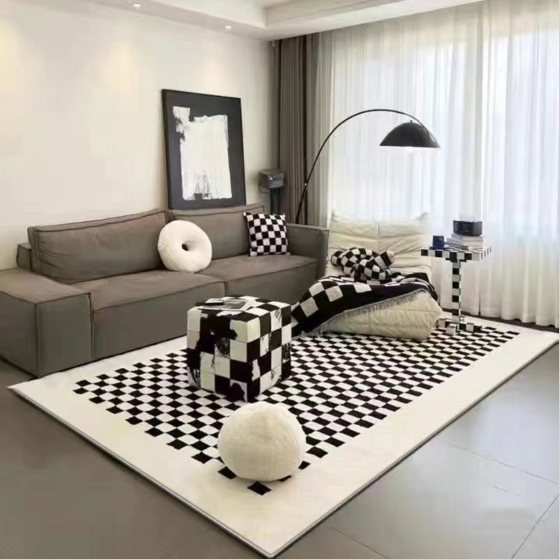 Imitation Cashmere Geometric Cream Style Carpet