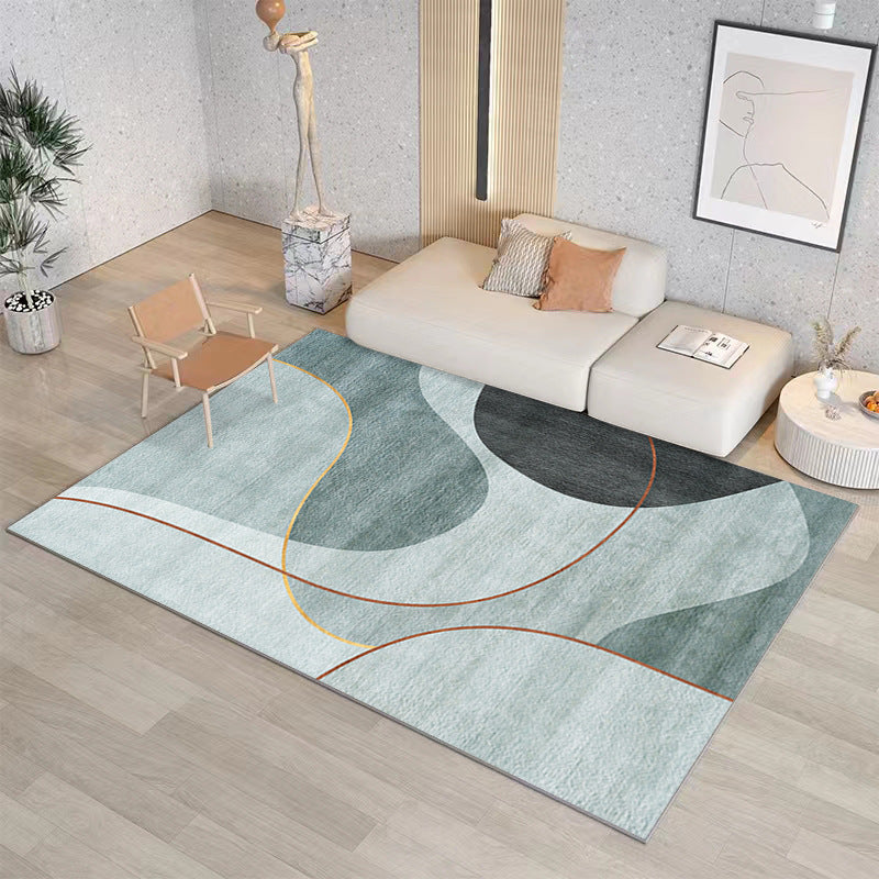 Modern Geometric Stain-Resistant Polyester Carpet