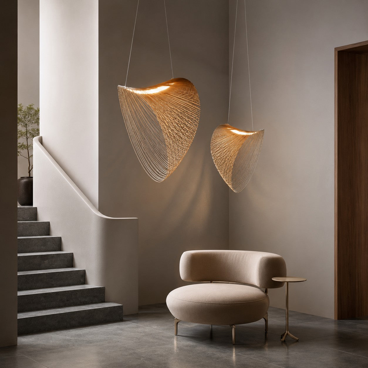 Special-shaped Woodcraft Ceiling Lamp Creative Minimalist Decorative Lamps