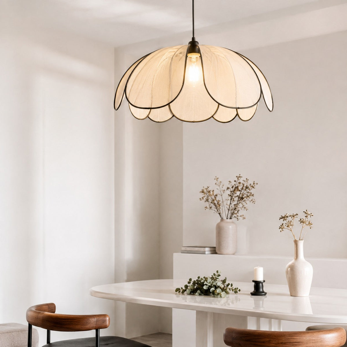 Dining Roomliving Room Cream Style Chandelier Bedroom Petal Lamp