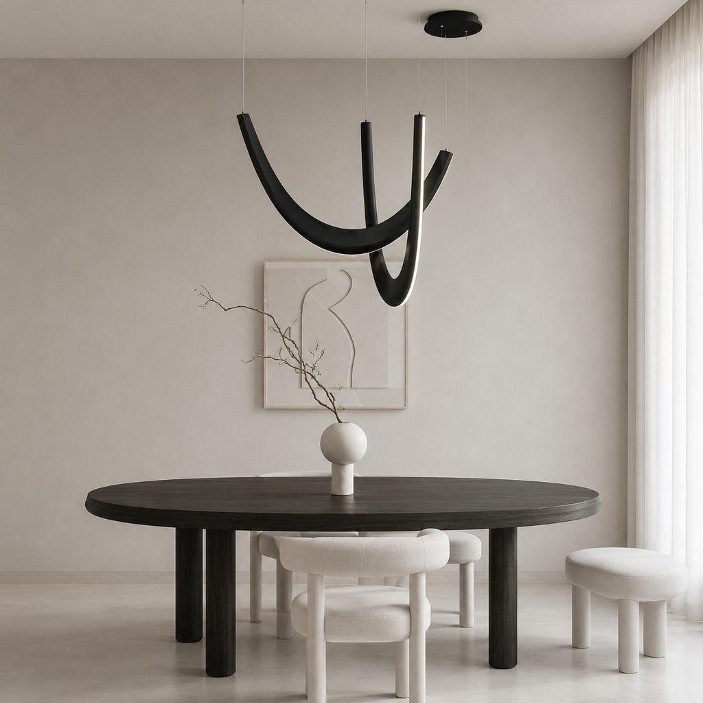 Artistic Living Room And Dining Room Minimalist Modern Solid-wood U-shaped Chandelier  New Design