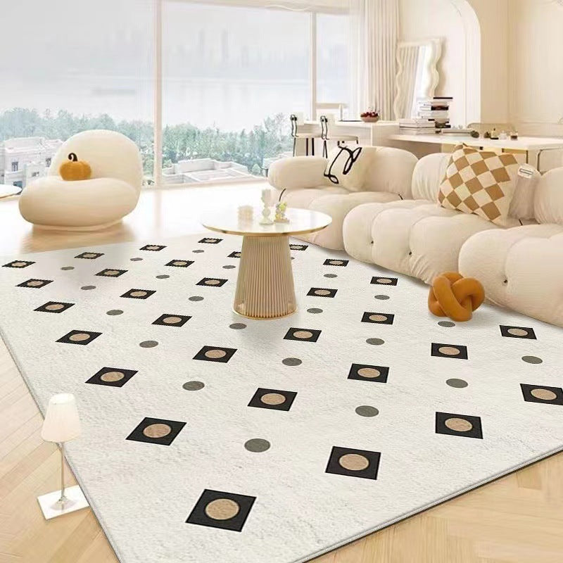 Imitation Cashmere Geometric Cream Style Carpet