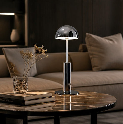 ChromeGlow Mushroom Lamp