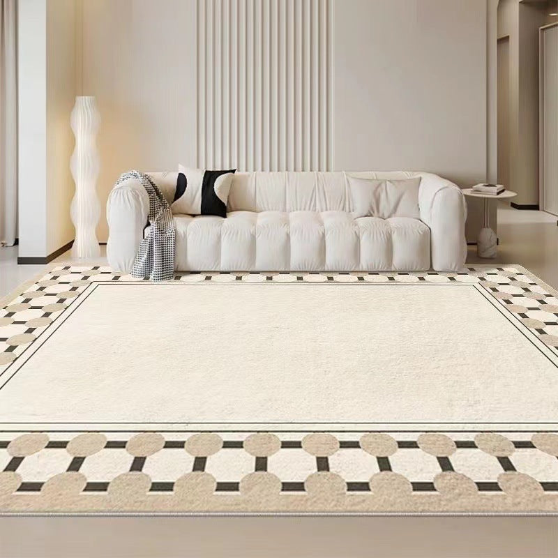 Imitation Cashmere Geometric Cream Style Carpet