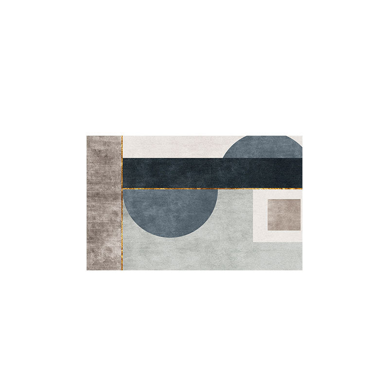Modern Geometric Stain-Resistant Polyester Carpet