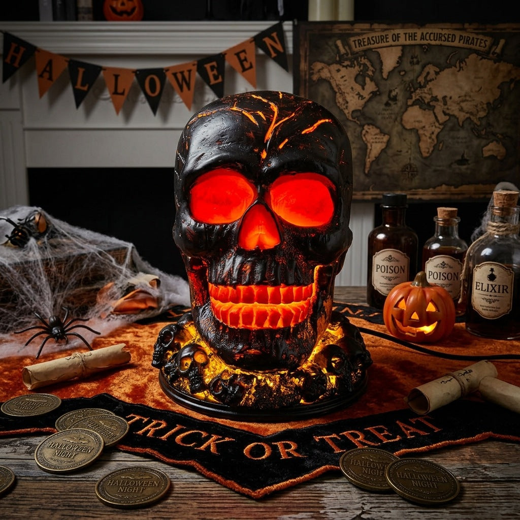 Halloween Skull LED Light Garden Decor