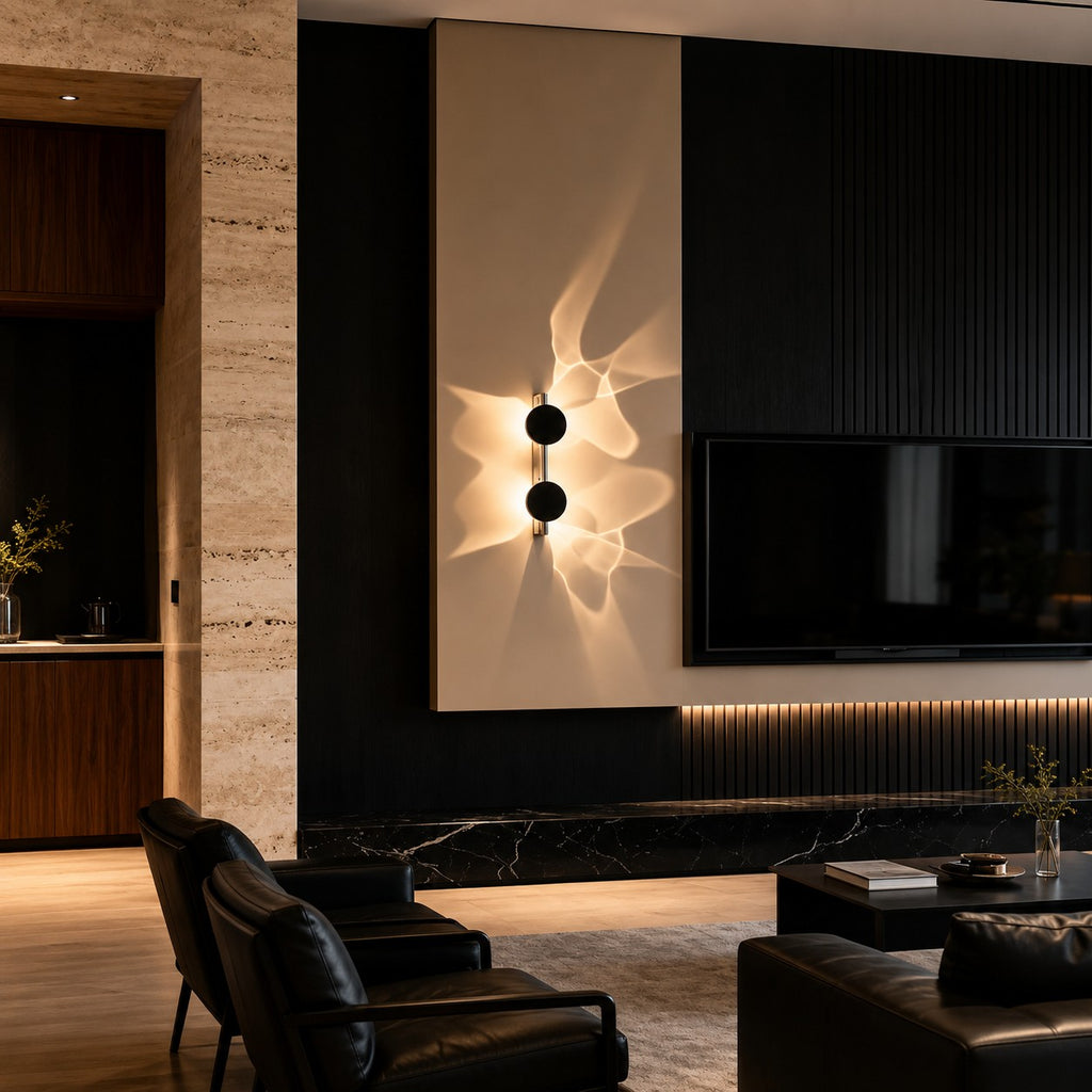 Corrugated Stainless Steel Rotating Living Room Wall Lamp