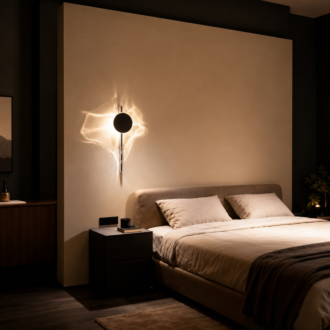Corrugated Stainless Steel Rotating Living Room Wall Lamp