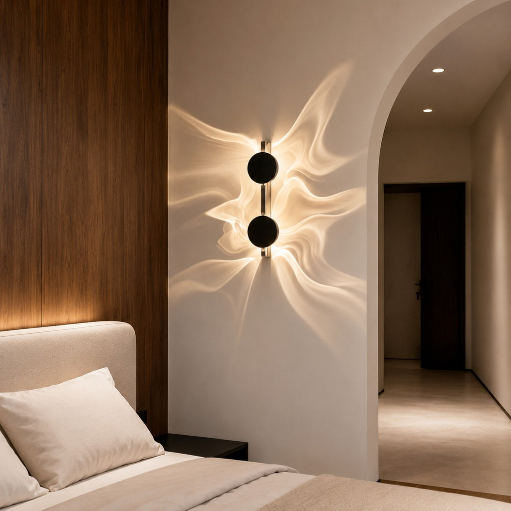 Corrugated Stainless Steel Rotating Living Room Wall Lamp