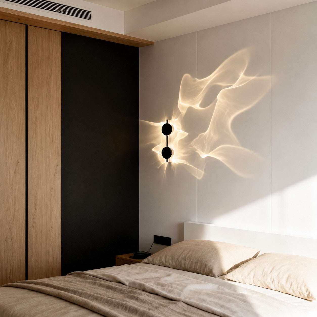 Corrugated Stainless Steel Rotating Living Room Wall Lamp