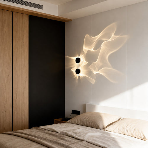 Corrugated Stainless Steel Rotating Living Room Wall Lamp