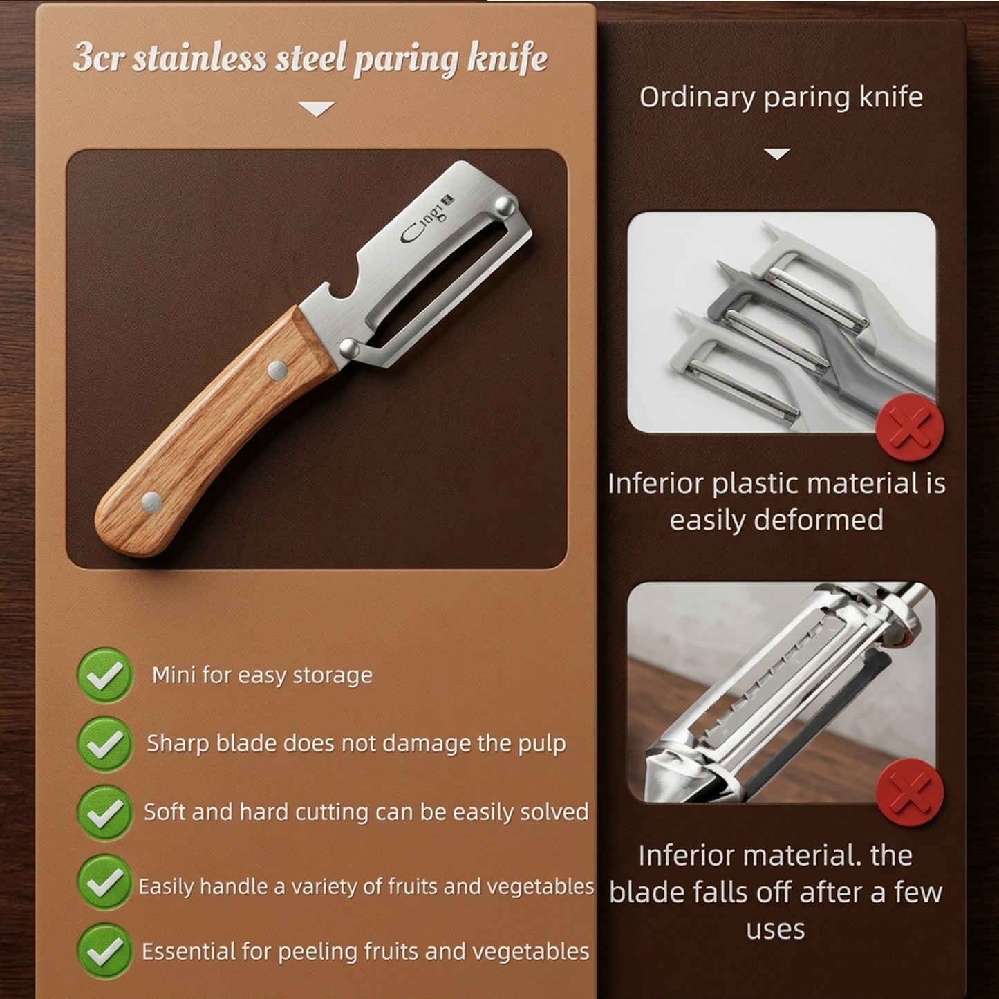 Stainless Steel Peeling Knife