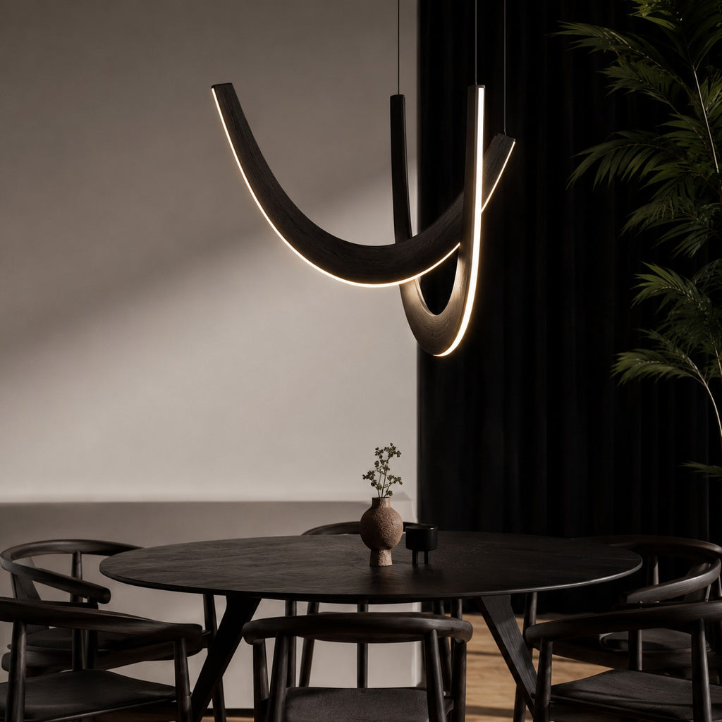 Artistic Living Room And Dining Room Minimalist Modern Solid-wood U-shaped Chandelier  New Design